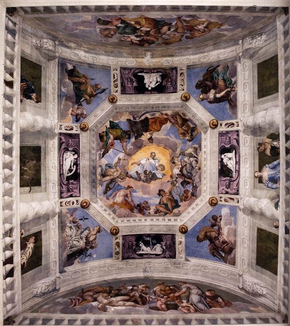 Villa Barbaro, Maser. Hall of Olympus, frescoed by Paolo Veronese (Wikimedia Commons).