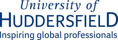 University of Huddersfield logo in blue on white